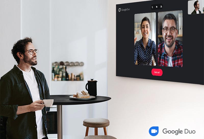 برقراری ویدیو کال با قابلیت Google Duo به وسیله تلویزیون کیولد سامسونگ مدل Q60B